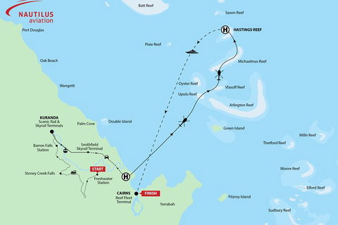 Kuranda Scenic Railway, Skyrail, Great Barrier Reef Helicopter Tour And Cruise - Palm Beach Accommodation 2