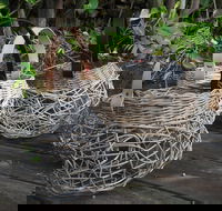 Weaving Woven Basket with Leather Handle - Palm Beach Accommodation