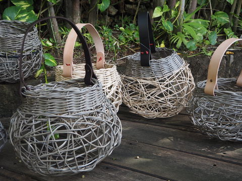 Weaving: Woven Basket With Leather Handle - Palm Beach Accommodation 0